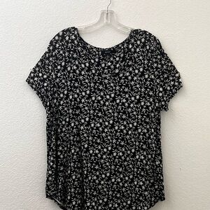 Alfani Black and White Floral Print Blouse